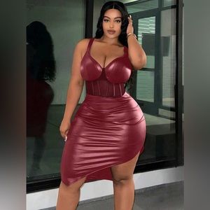 SHEIN Slayr Plus Size Women's Sexy Irregular Hem Strappy Dress